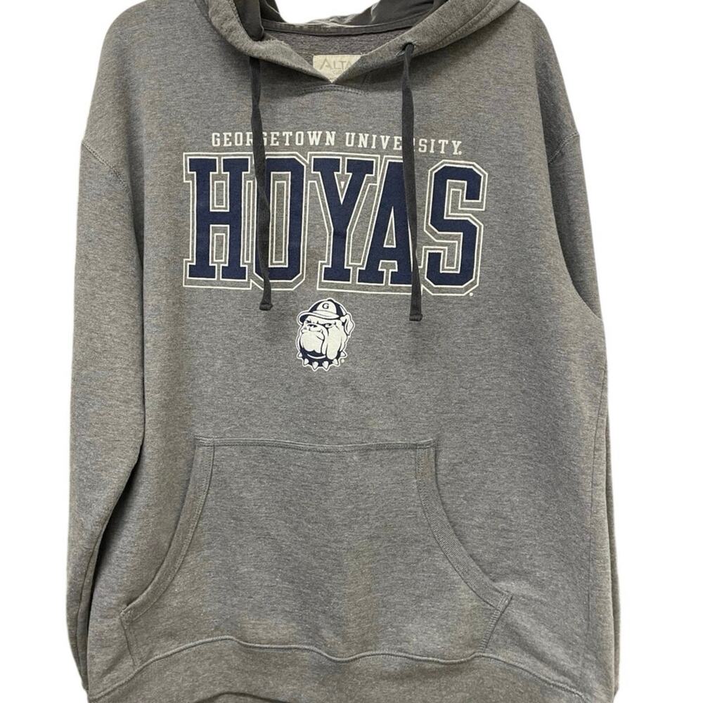 Georgetown University Hoyas Hoodie Large Gray Alta Gracia Bulldog Sweatshirt